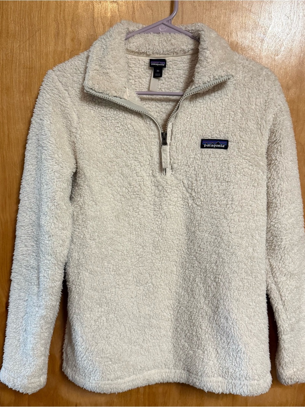 Patagonia Los Gatos Cream Quarter-Zip Fleece Sweater XS